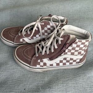 Vans Kids Sneakers in Brown and White Checkered